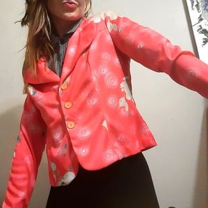 1960's mid century psychedelic salmon jacket